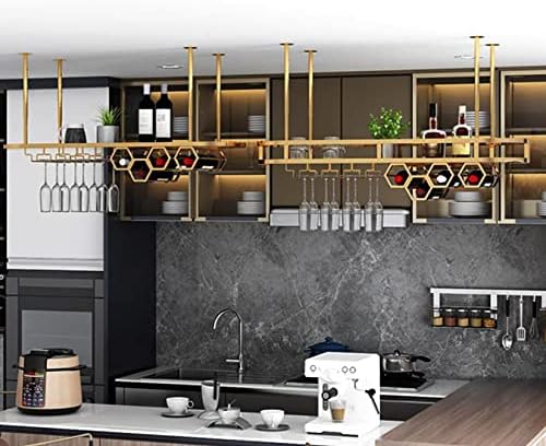 WORDFUN Adjustable Wall-Mounted Wine Glass Rack