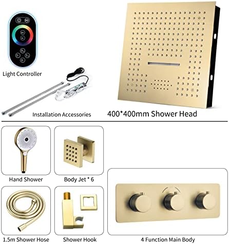 Bluetooth Music Shower Faucet Set with LED Light and 40 Thermostatic Control