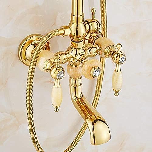 TECKI Luxury Brass Rainfall Shower Set 8 Inch Handheld