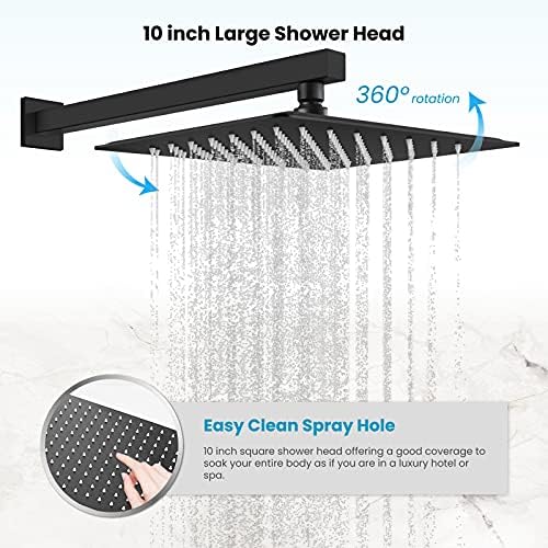 gotonovo 10 Inch Rain Shower Head System with Handheld Sprayer and Tub Spout