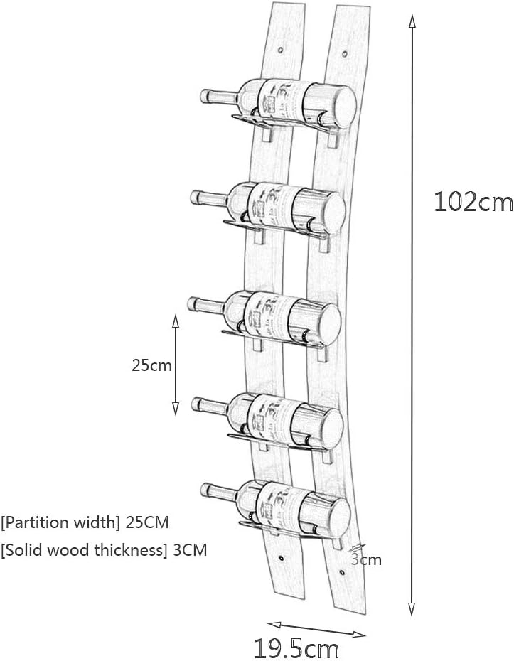 5-15 Bottle Wall-Mounted Wine Rack with Rustic Wood and Iron Frame
