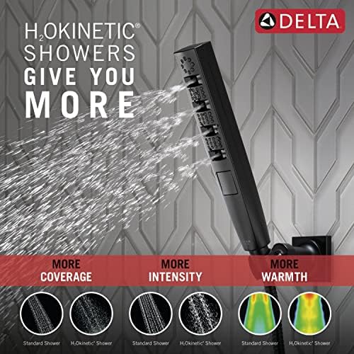 Delta H2Okinetic 5-Spray Matte Black Handheld Shower with Hose