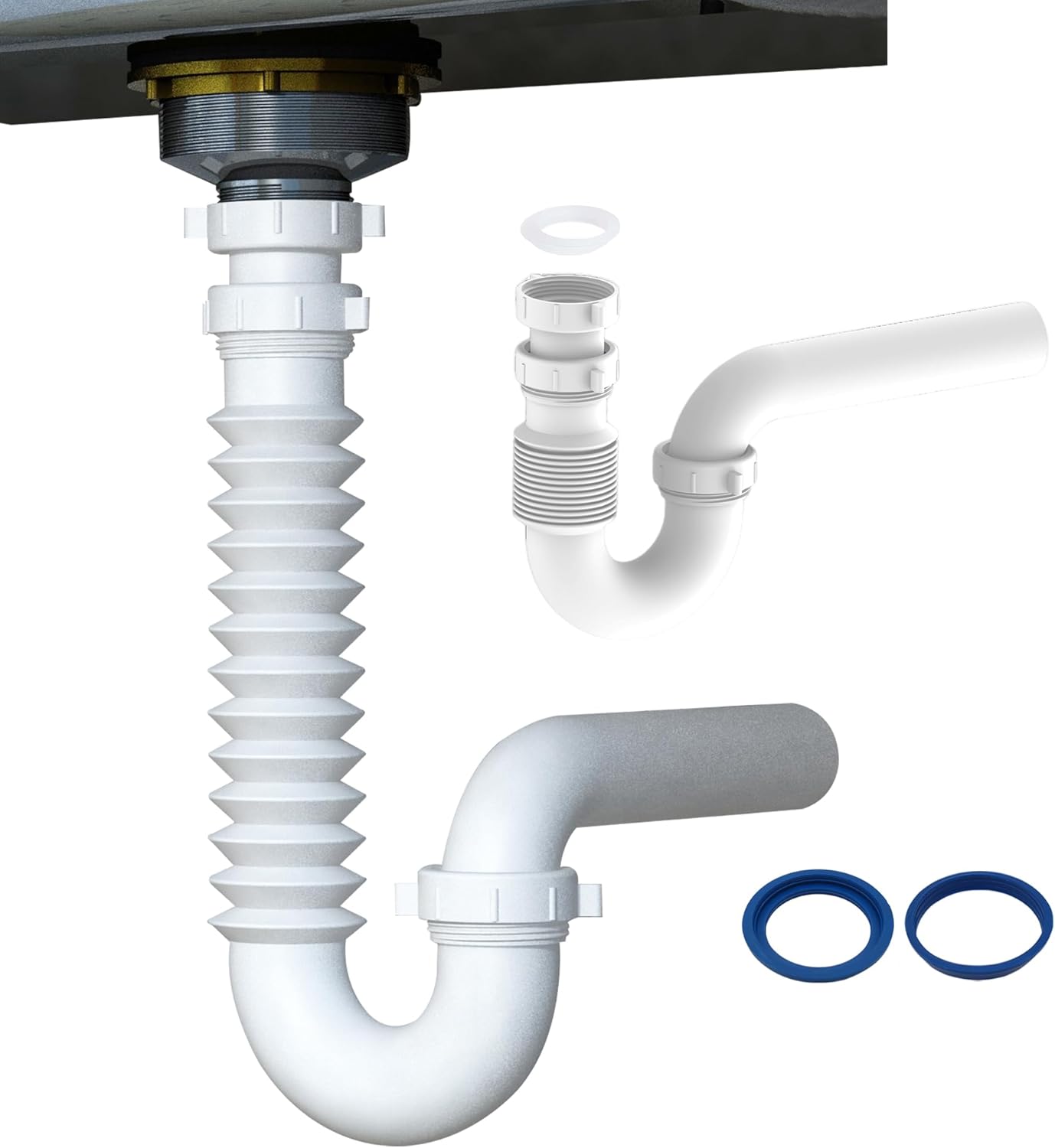Variimage Flexible P Trap for Bathroom Sink Drain Kit