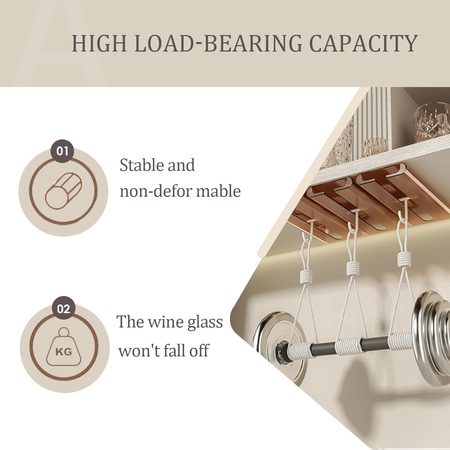 2Pack Wine Glass Rack for Kitchen and Bar