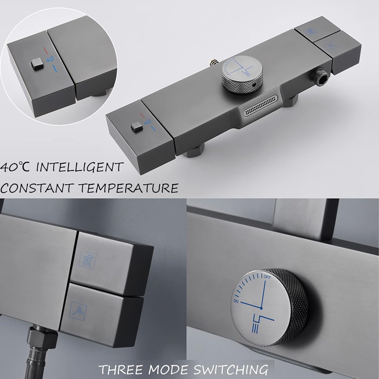 Thermostatic Shower System with Air Boost and 3 Spray Modes
