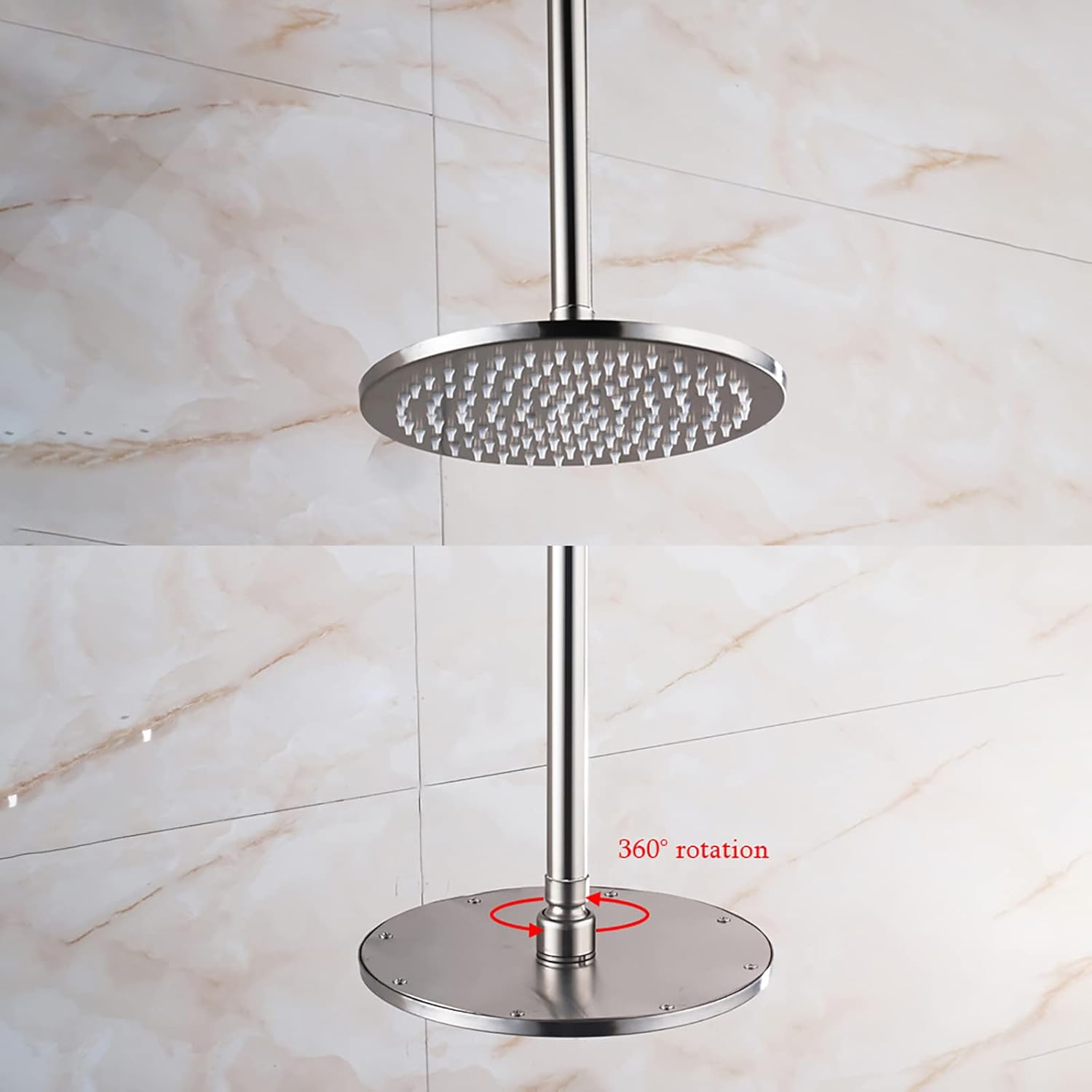 Shower Fixtures System with Rain Shower Head and 3-Setting Handheld