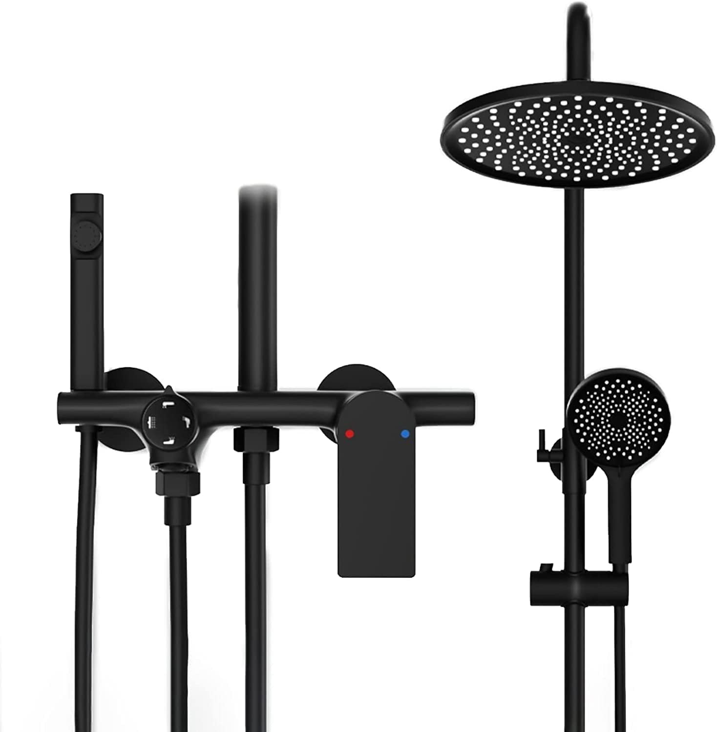 Adjustable Rainfall Shower System with Handheld and Bidet