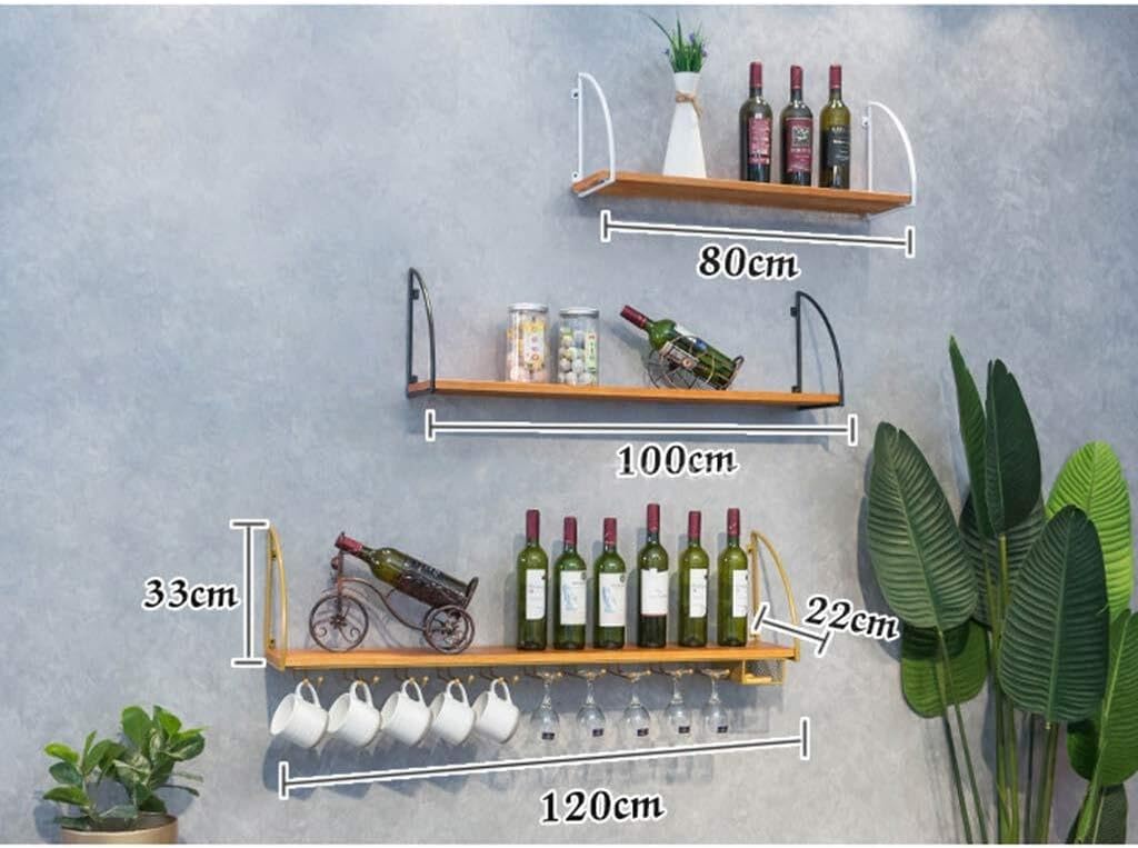 Industrial Style Wall Mounted Wine Rack Organizer