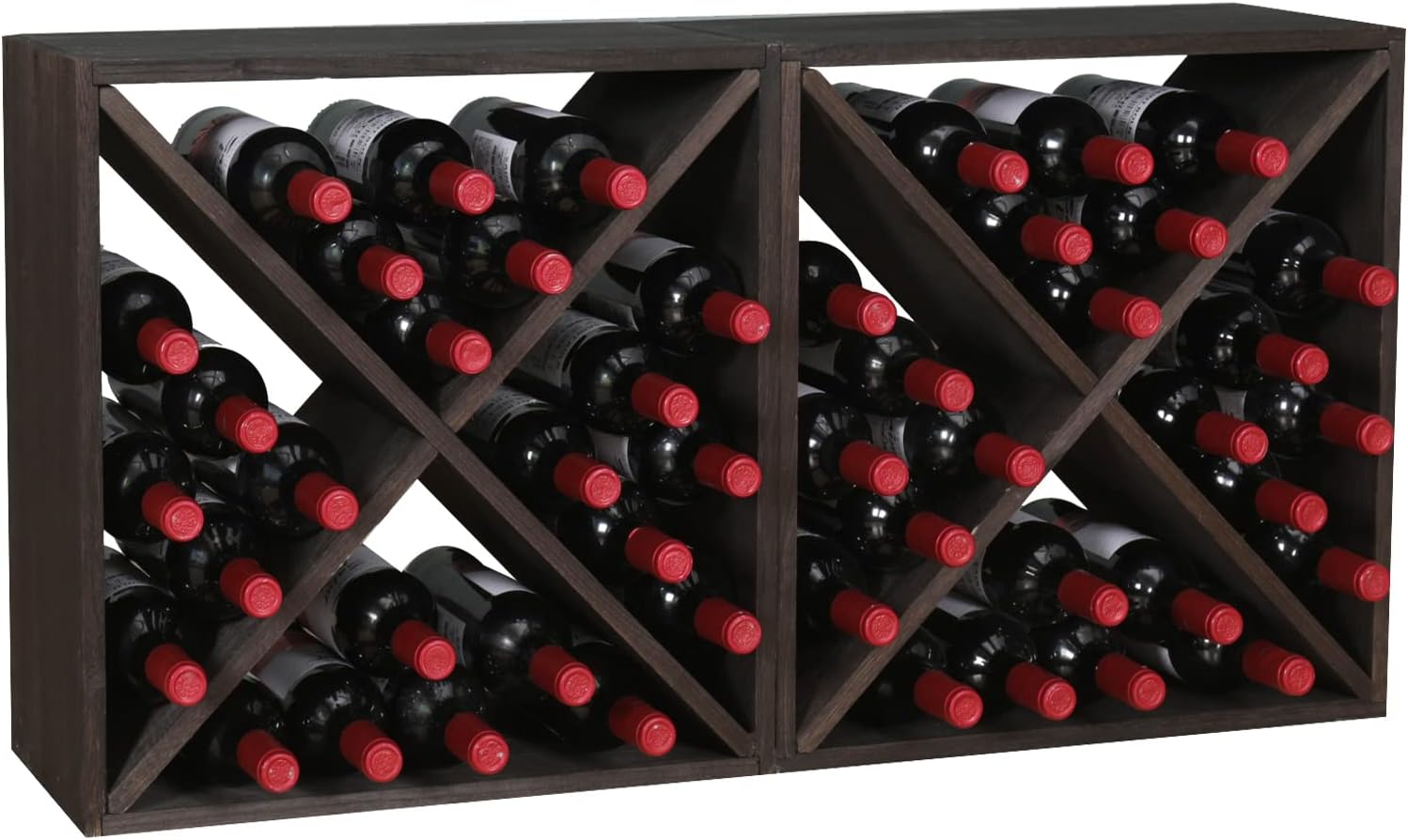 FDHUIJIA 48-Bottle Solid Wood Wine Rack