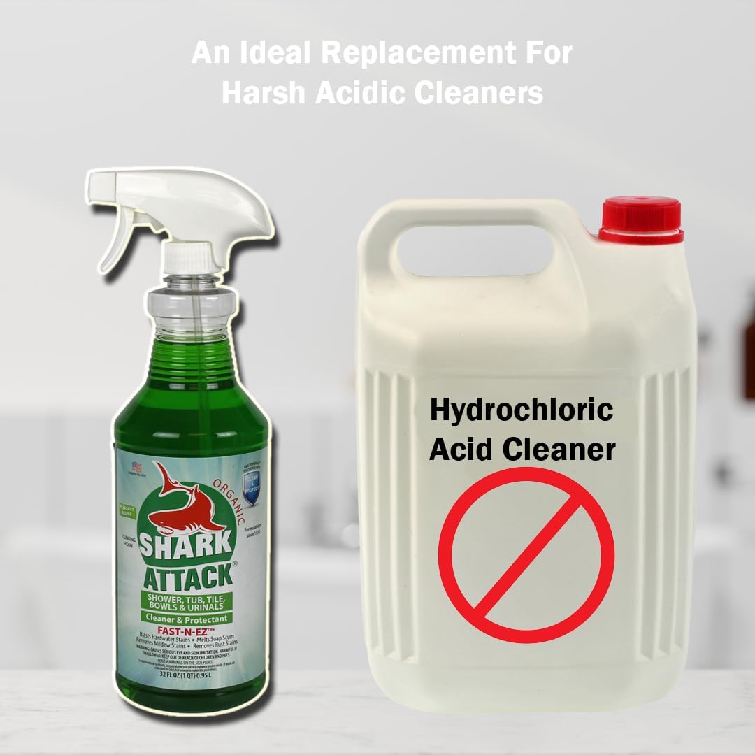 Shark Attack Organic Bathroom Cleaner 32 Oz Green