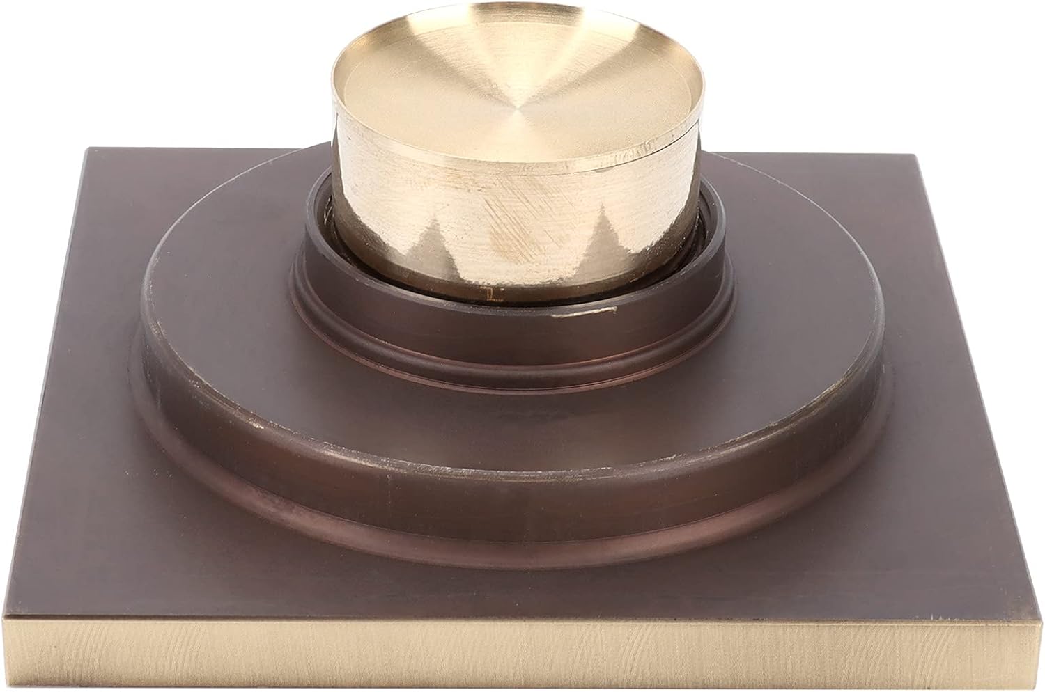 OUKENS 39x39in Square Art Carved Copper Brass Floor Drain Kit