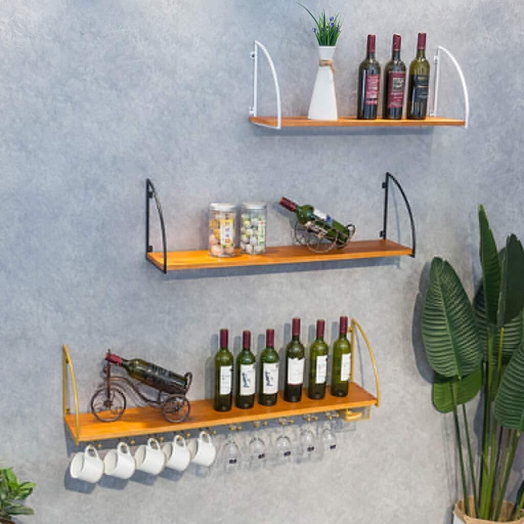 Industrial Style Wall Mounted Wine Rack Organizer