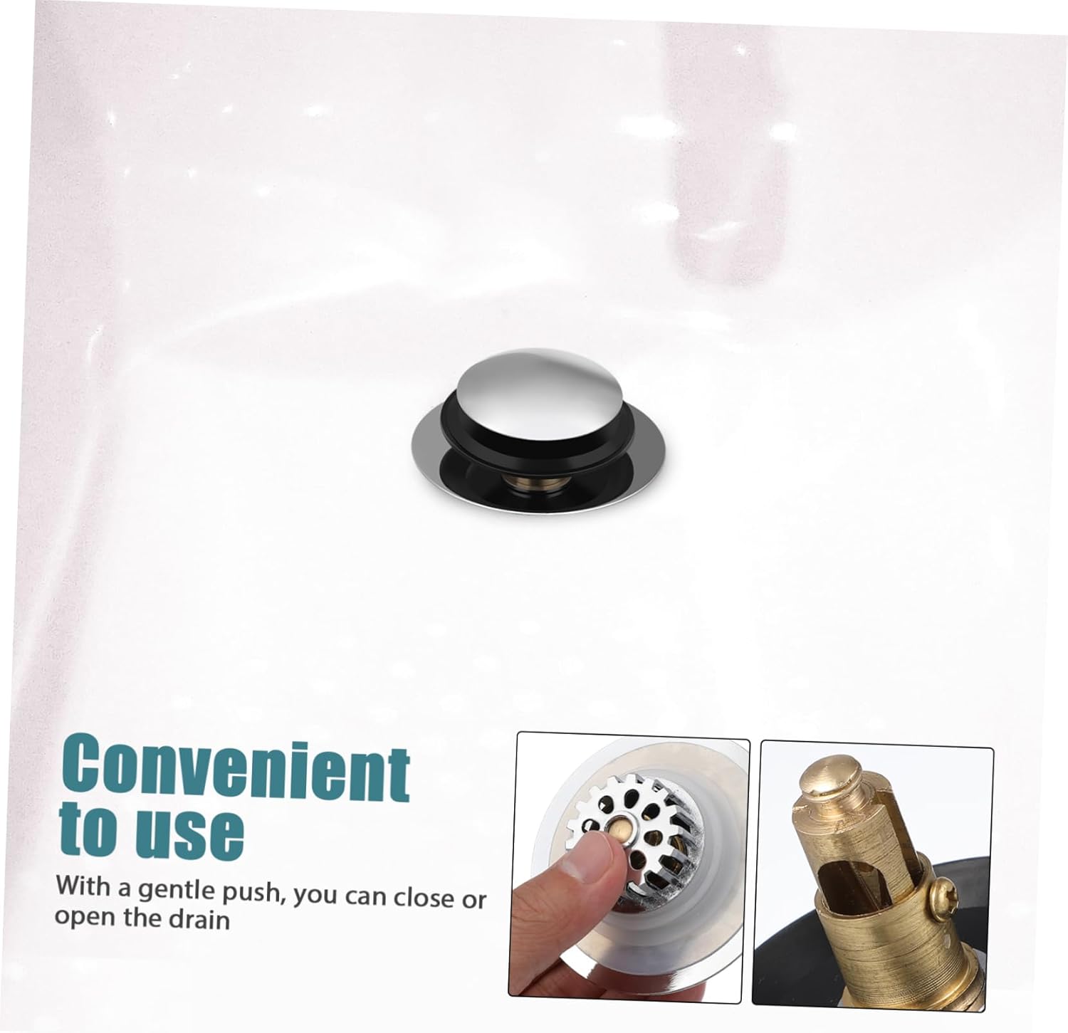 Yardenfun Full Copper Tub Drain Hair Catcher Pop-up Stopper
