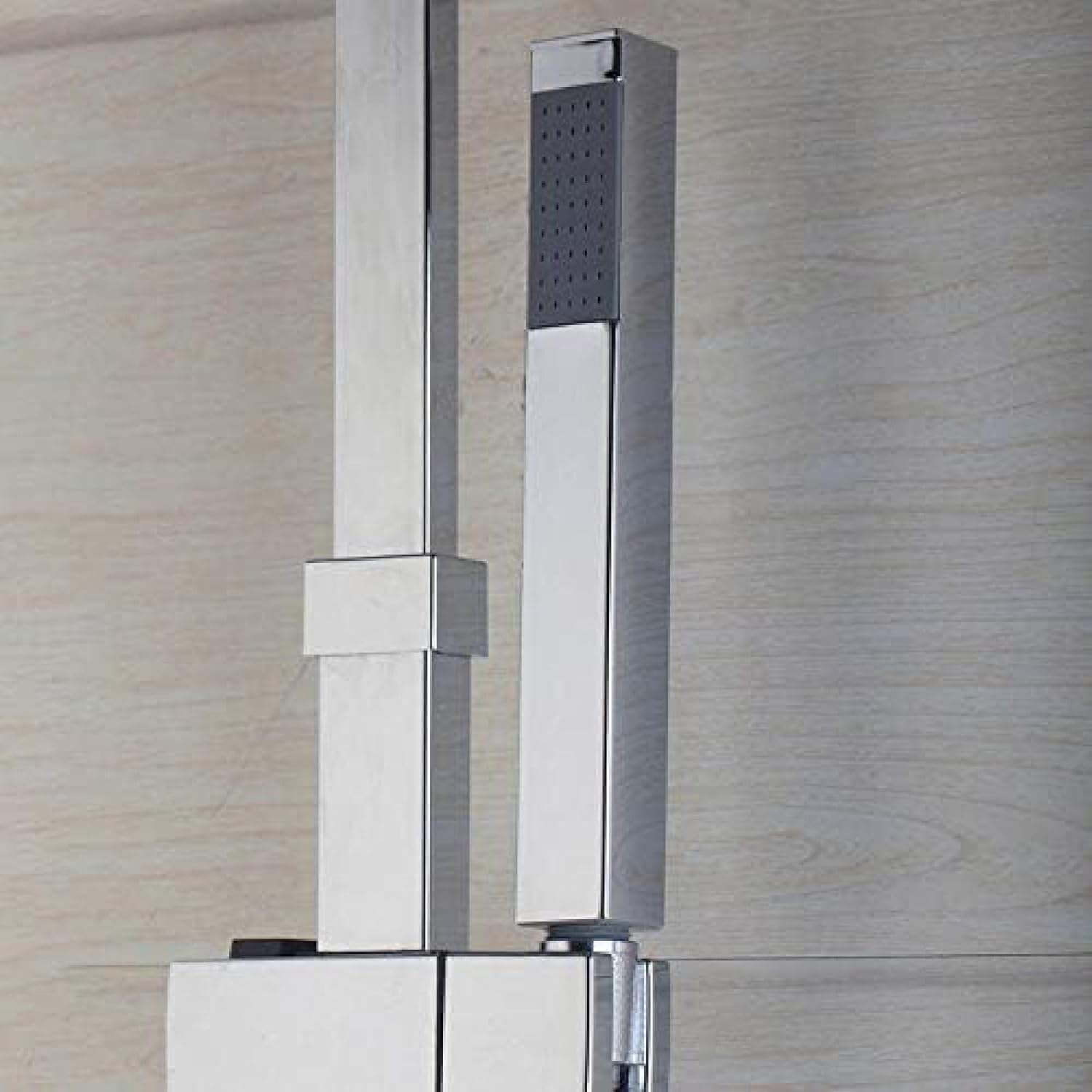 Chrome Finish Wall Mount 8 Inch Rain Shower Set with Adjustable Height