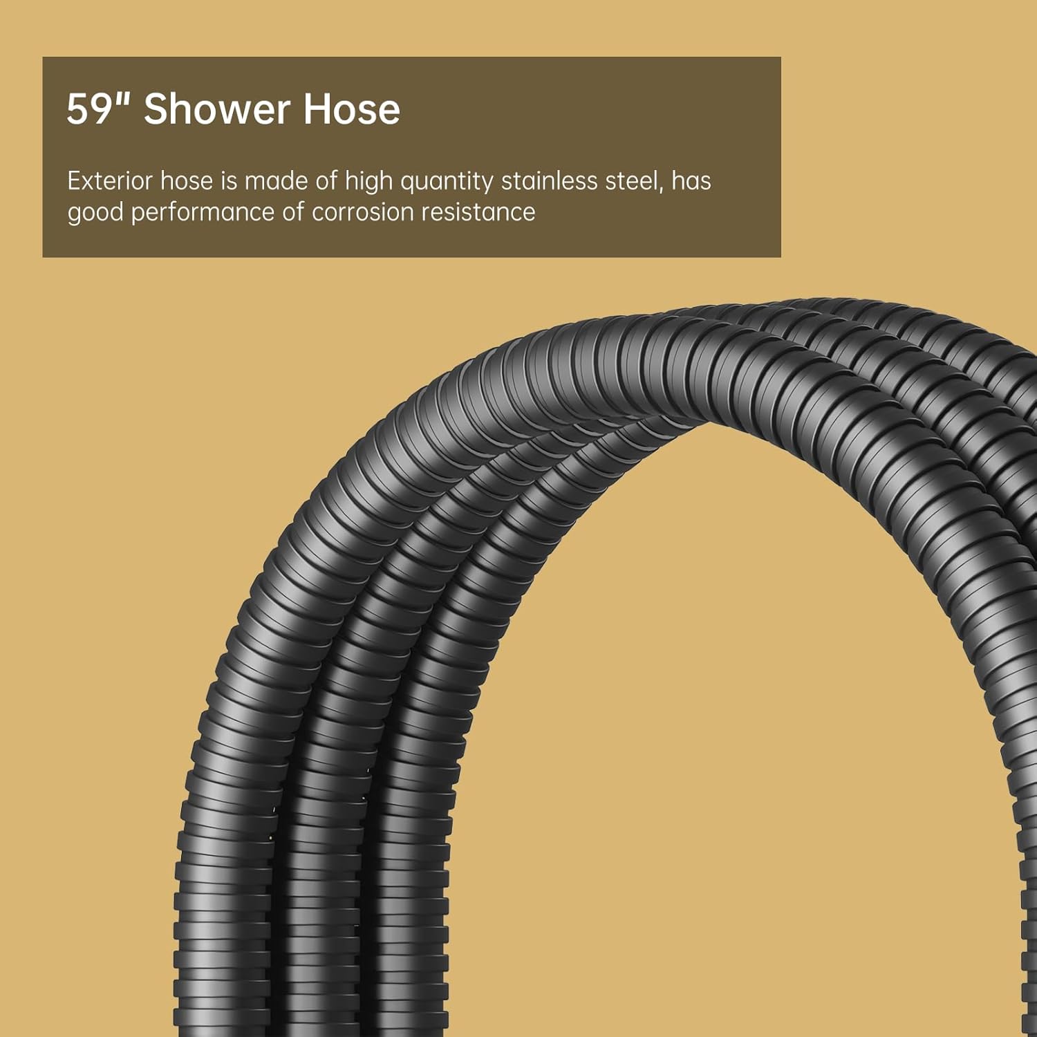 BESy Black Brass Handheld Shower Head 2 In 1 Set