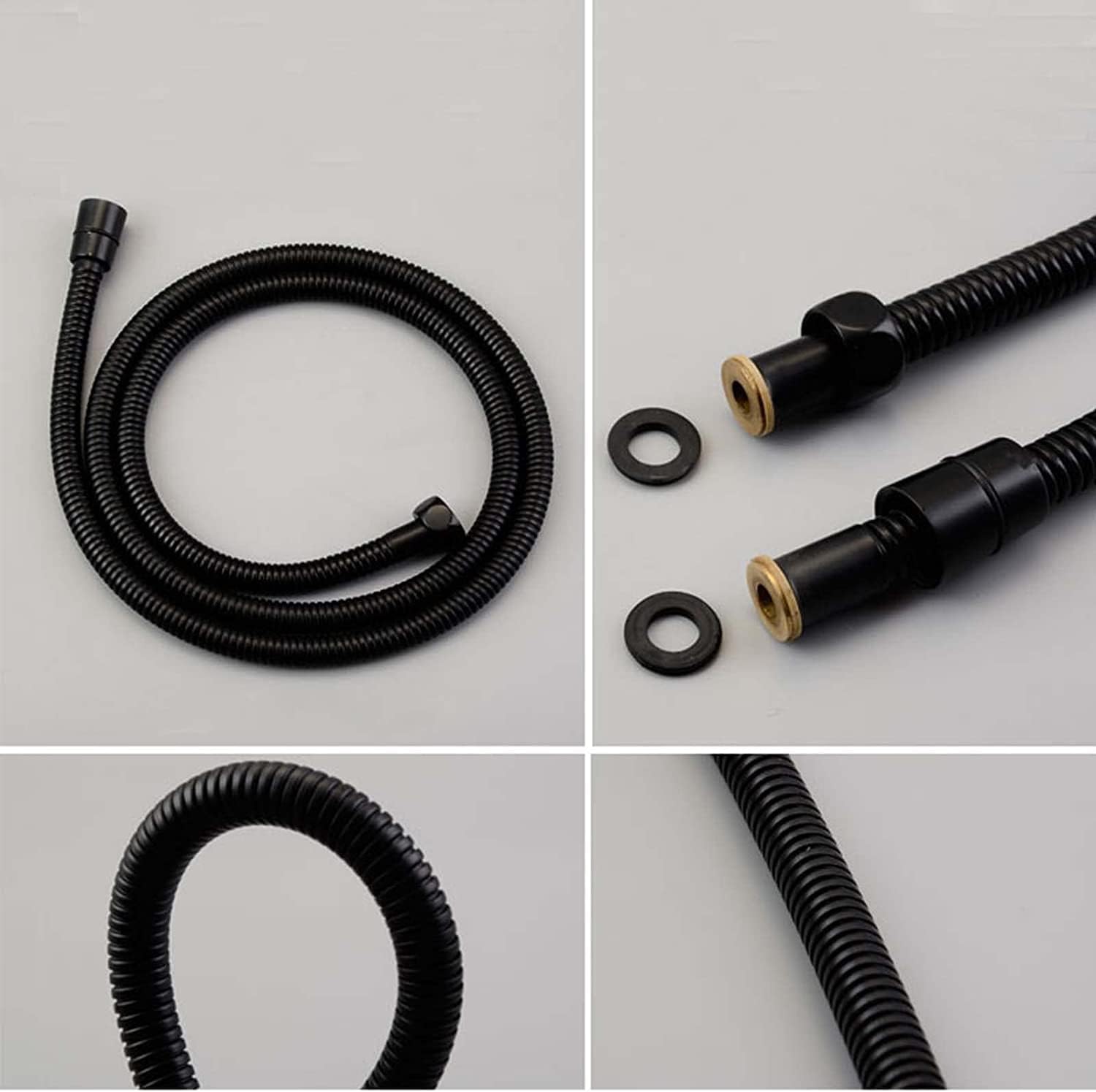 Black Rainfall Shower System with Handheld Head