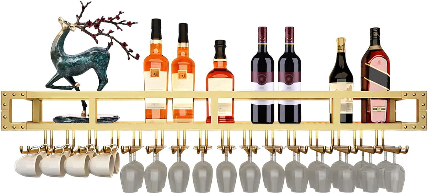 Wall-Mounted Wine Glass Holder For Kitchen Bar