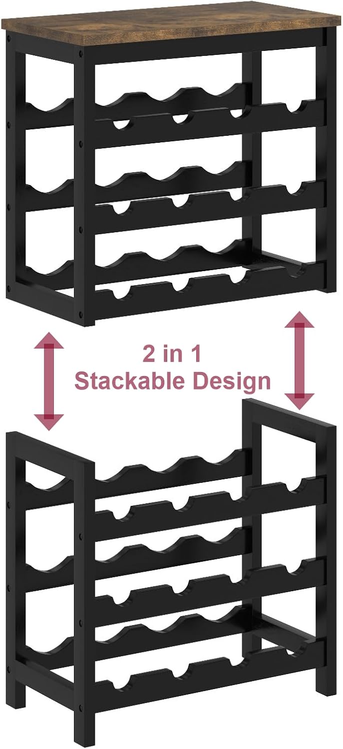 MOGELAFOO 6 Tier Bamboo Wine Rack 24 Bottles