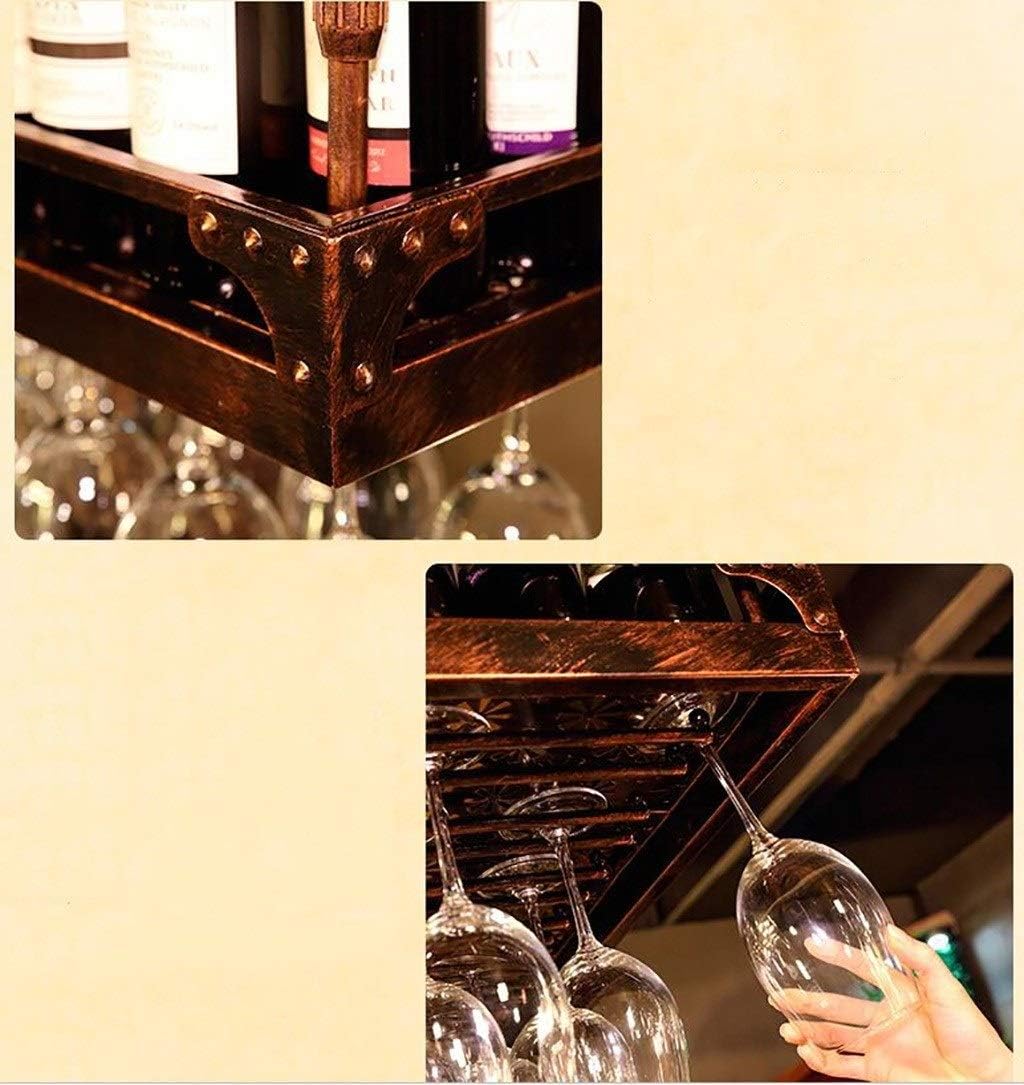 XONJEMU Wall-Mounted Wine Rack with Upside Down Holder