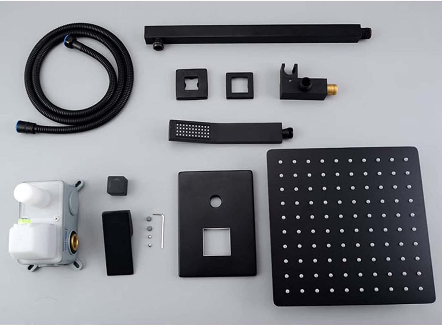 Black Rainfall Shower System with Handheld Head
