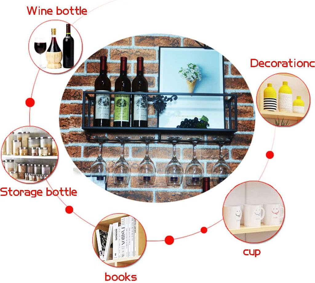 Pimex Wall-Mounted Wine Rack 2 Storeys Iron