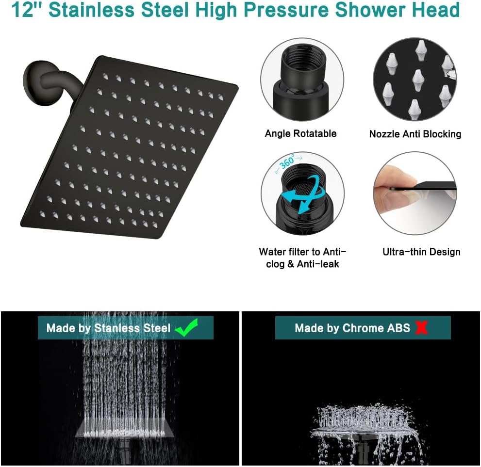 Tudoccy Handheld Shower Head Combo with 11 Arm and 9 Spray Settings