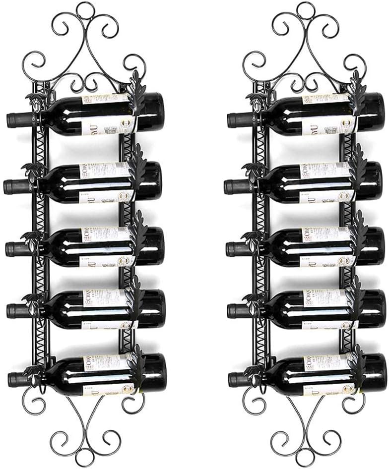LASEVE Wall-Mounted Wine Rack 5 Bottles Capacity Rustic Industrial Design