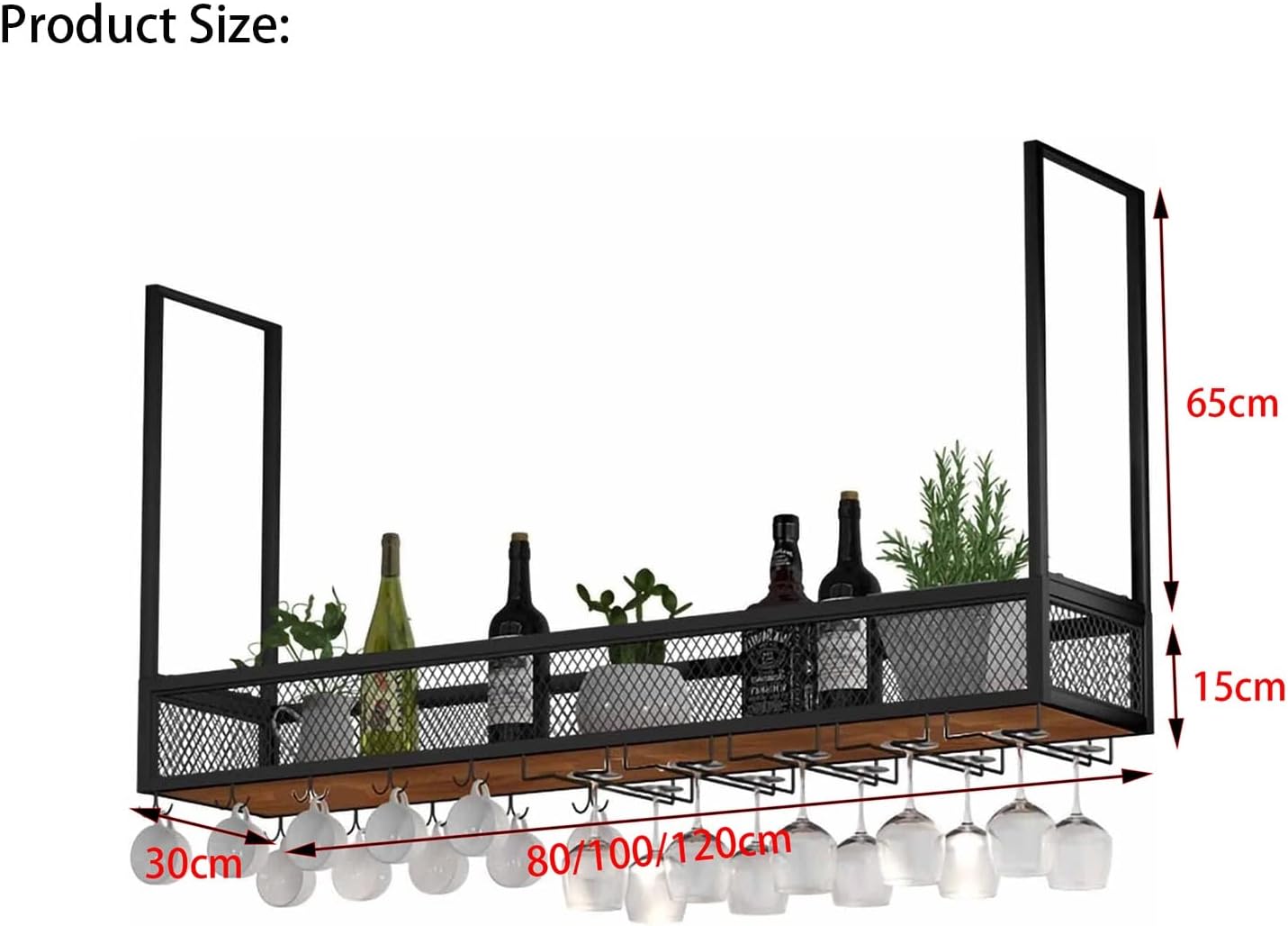 ZJDYDY Wall-Mounted Wine Rack with Glass Holder 1