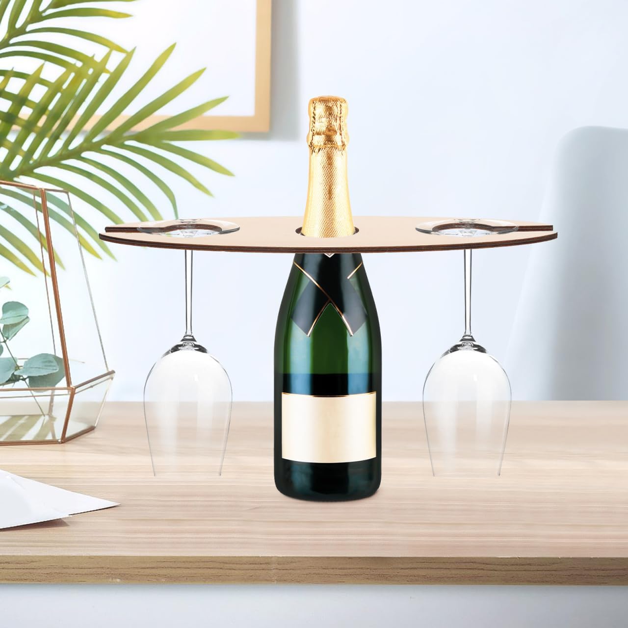 BESTOYARD Wooden Wine Rack - 3 Pack Khaki Freestanding Holder