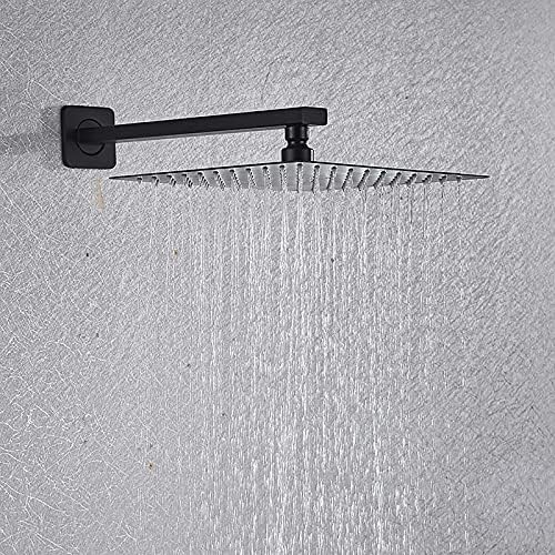 Wall Mounted Matte Black Shower Combo Set with Digital Display