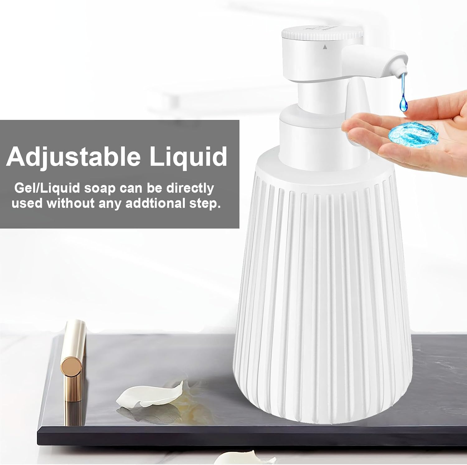 MoKasi 85oz Automatic Soap Dispenser - Touchless Adjustable Volume Durable White Resin