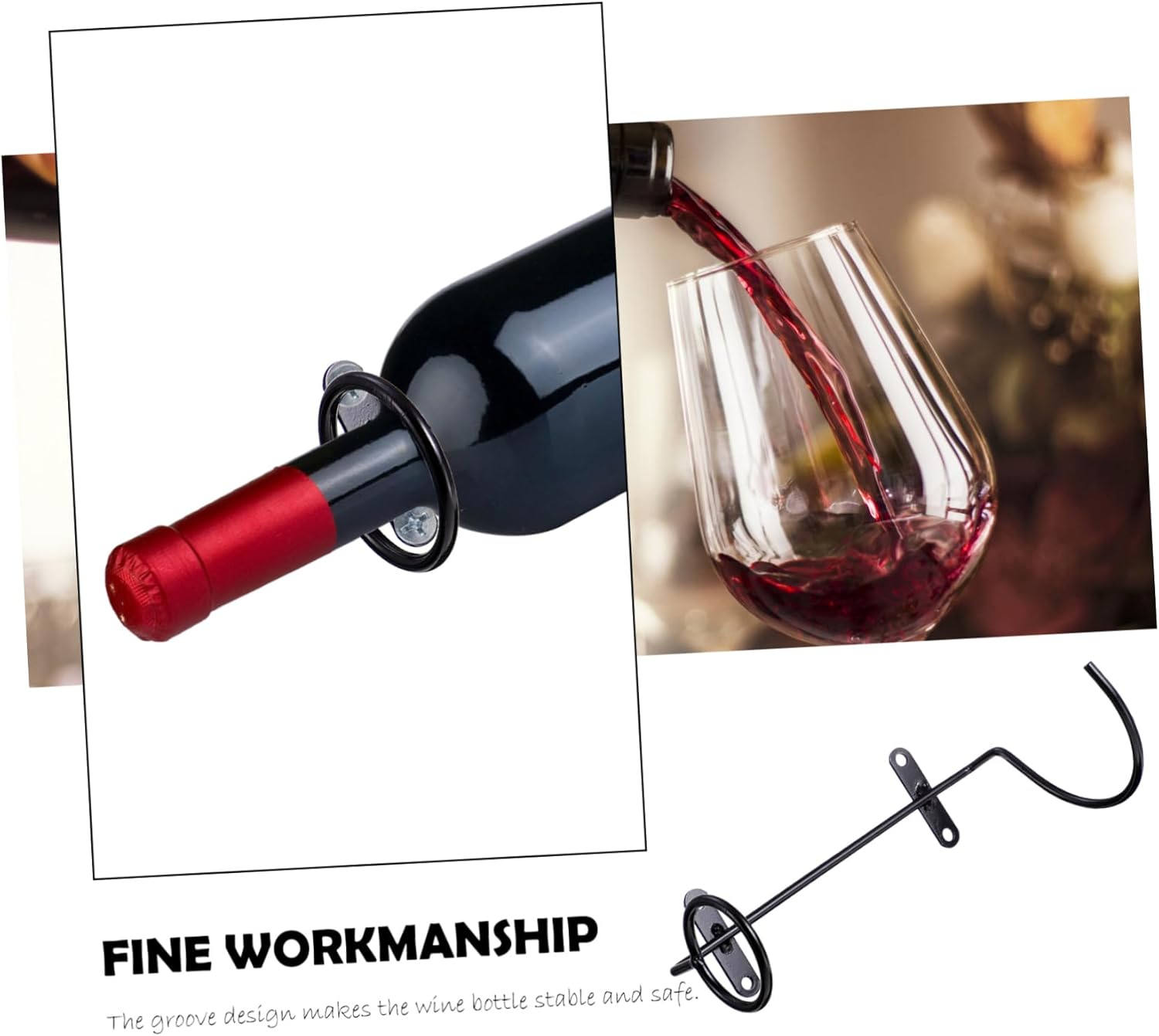 Cabilock Wall-Mounted Wine Racks 6Pcs Iron Art Storage Display