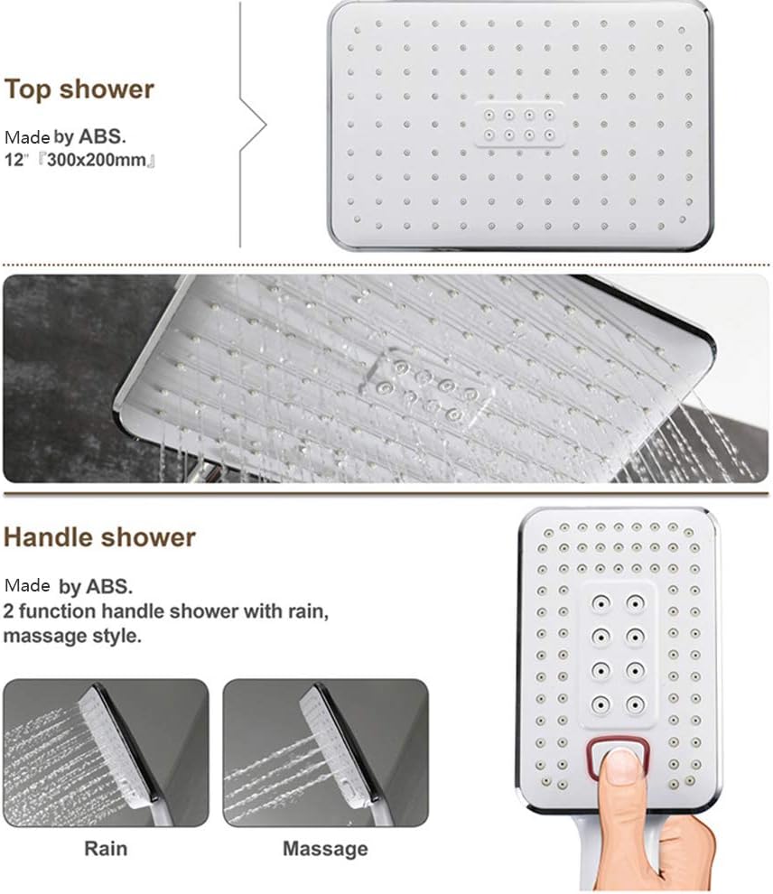 White Gold Triple Function Wall Mount Shower Set