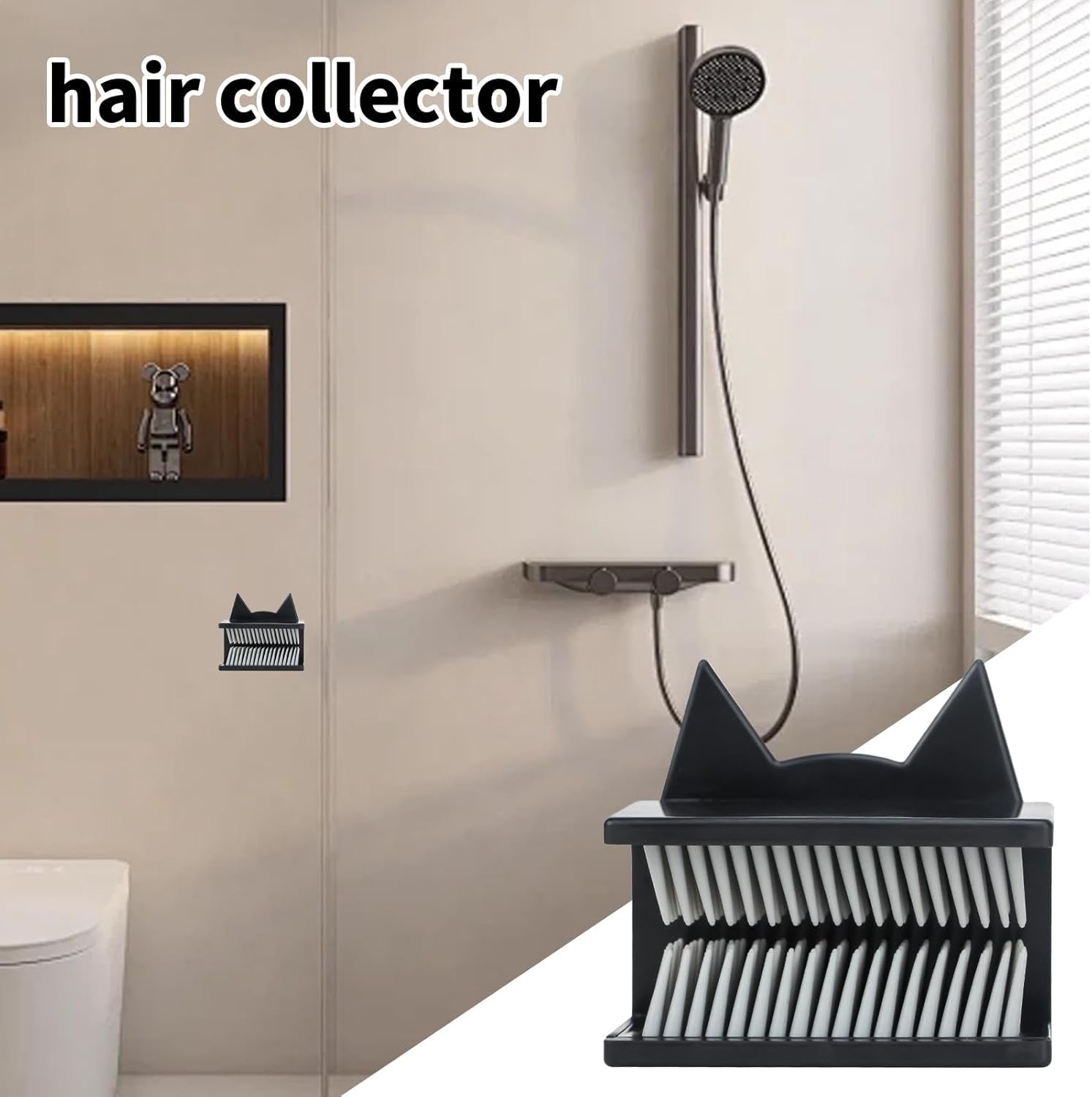 Shower Hair Catcher Wall - Reusable Drain Protector