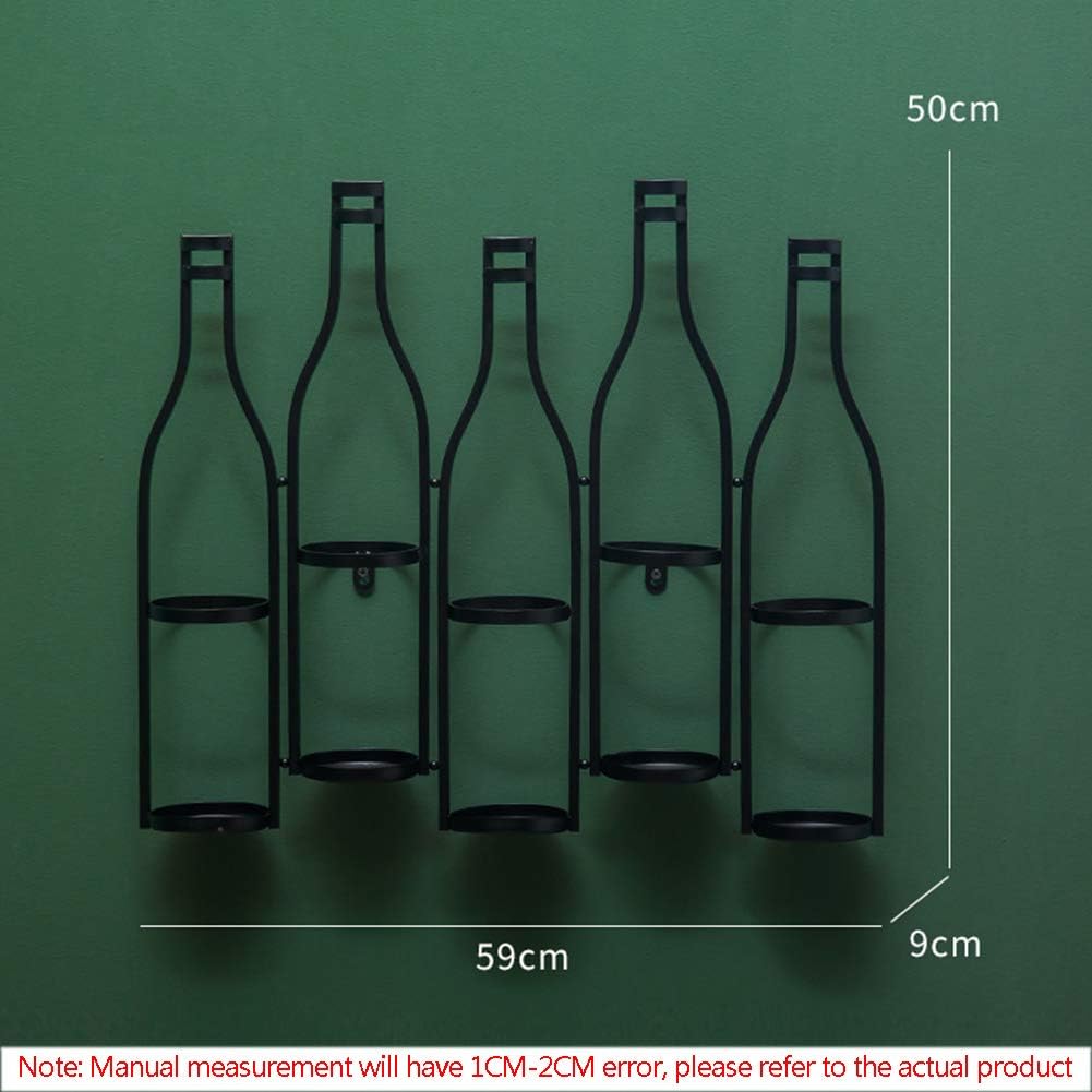 Wrought Iron Gold Wine Rack for Wall Mount