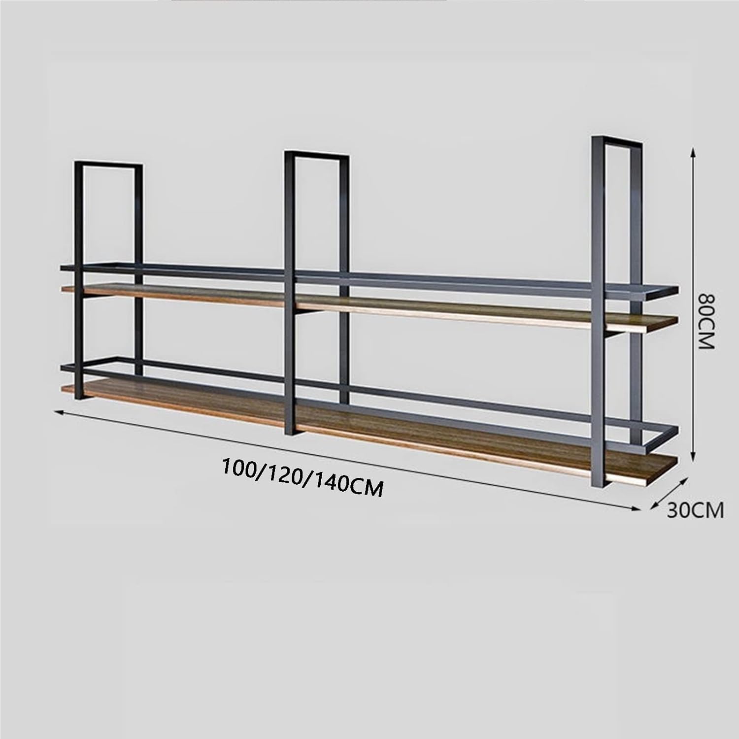 Solid Wood Wrought Iron Wine Glass Holder - Gold Finish Wall Mounted Rack