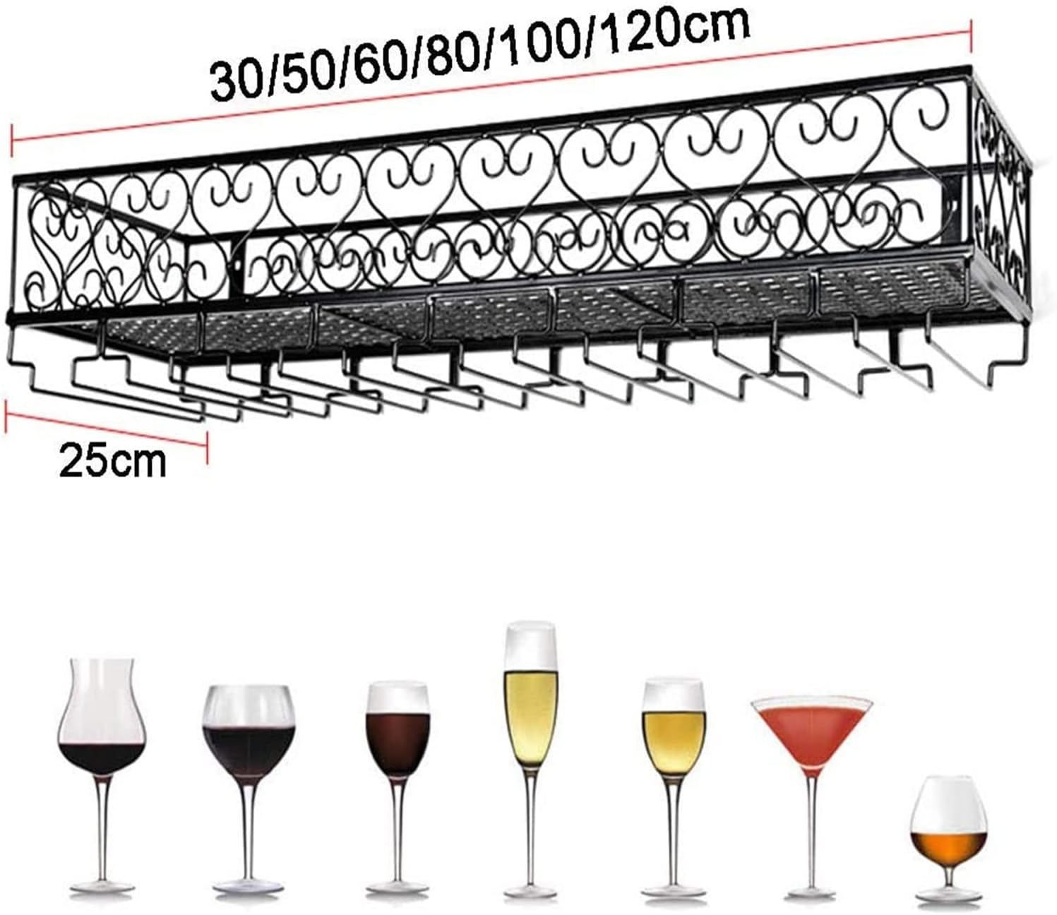 ALDEPO Wall-Mounted Wine Rack Black Industrial Style
