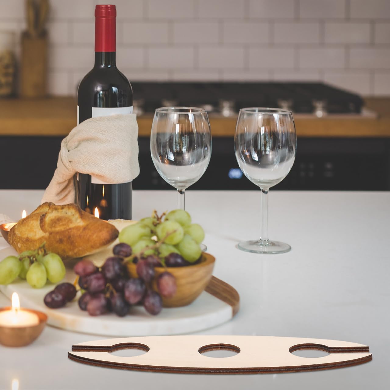 BESTOYARD Wooden Wine Rack - 3 Pack Khaki Freestanding Holder