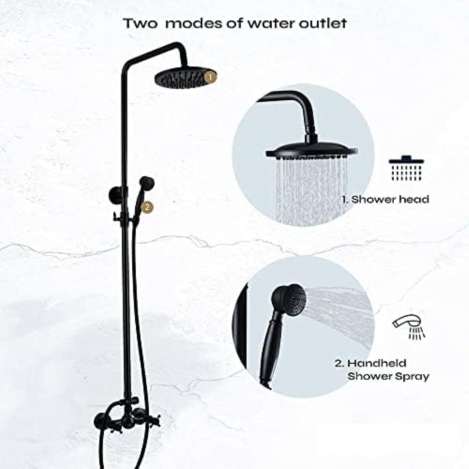TECKI Oil Surface Bronze Rain Shower System Set