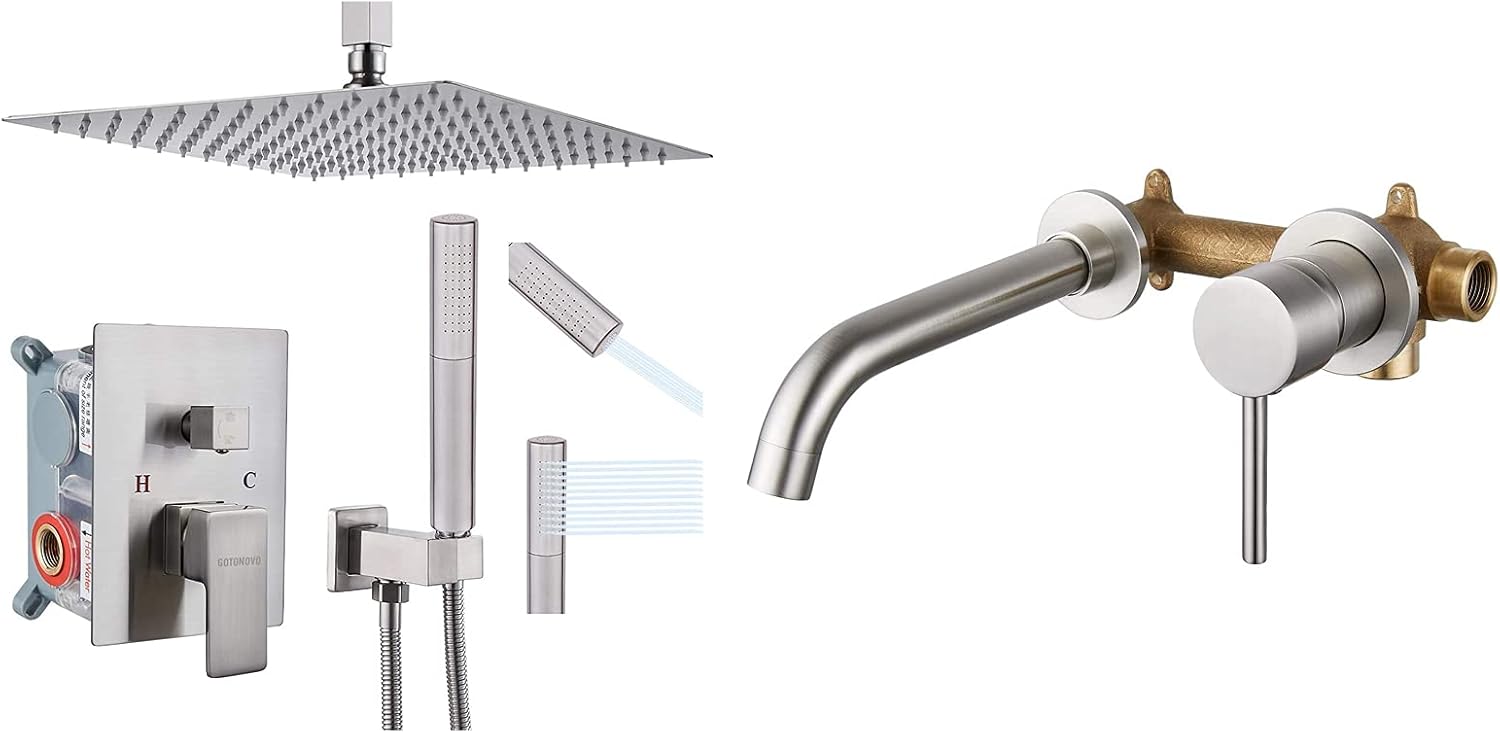 Gotonovo 12 Square Showerhead with 2-in-1 Handheld