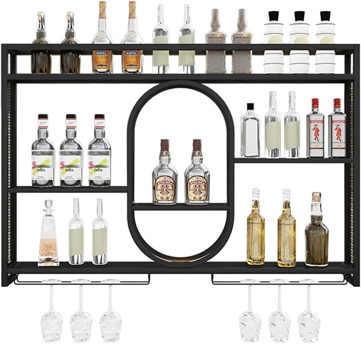 JIAOCKJIAO Wall Mounted Wine Rack with 3 Tiers