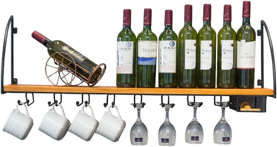 Industrial Rustic Wooden Wine Rack for Kitchen Bar Cabinet Organizer