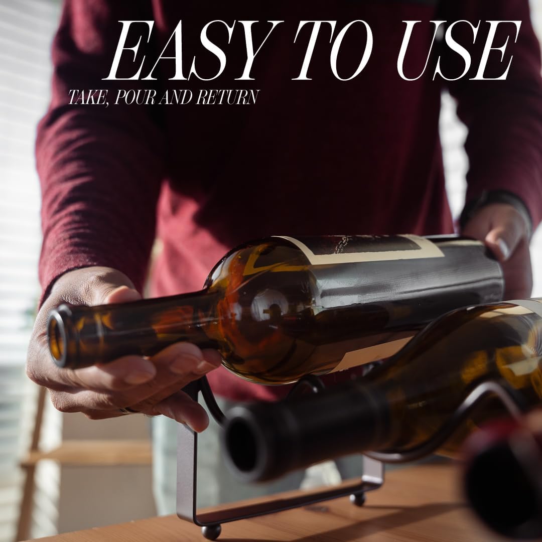 1-Tier Metal Wine Rack for Countertop - 4 Bottle Storage