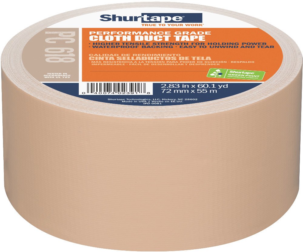 Shurtape PC 618 Cloth Duct Tape 72mm x 55m Beige 1 Roll