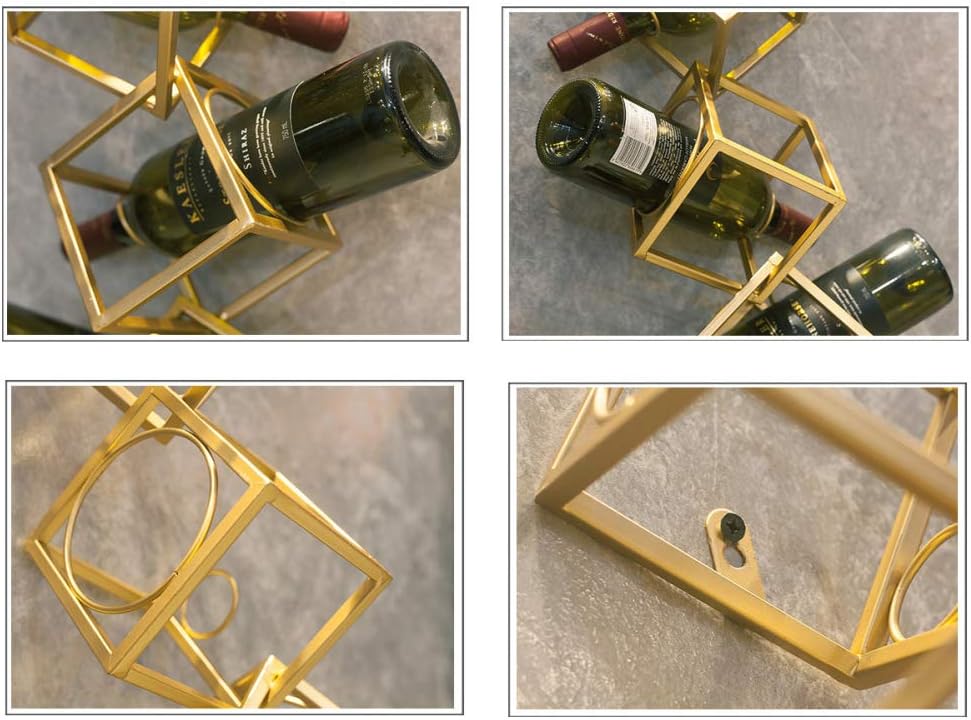 DZX Wall-Mounted Metal Wine Rack 5 Bottles