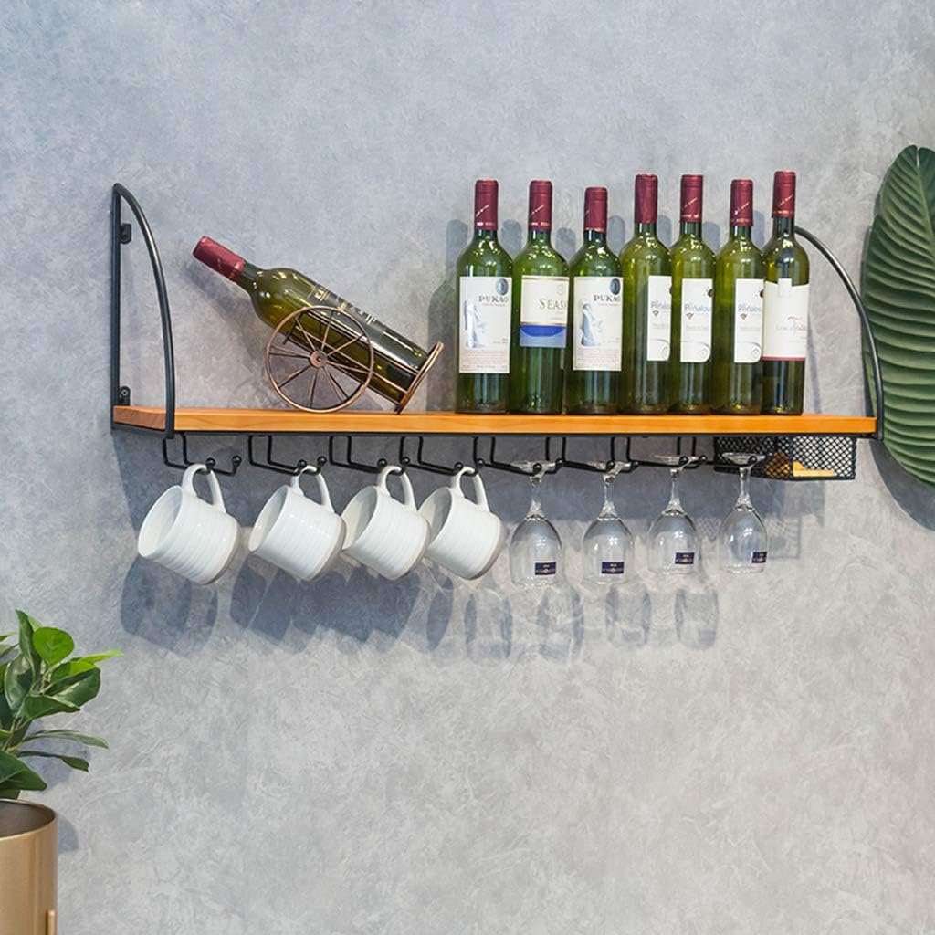 Industrial Rustic Wooden Wine Rack for Kitchen Bar Cabinet Organizer