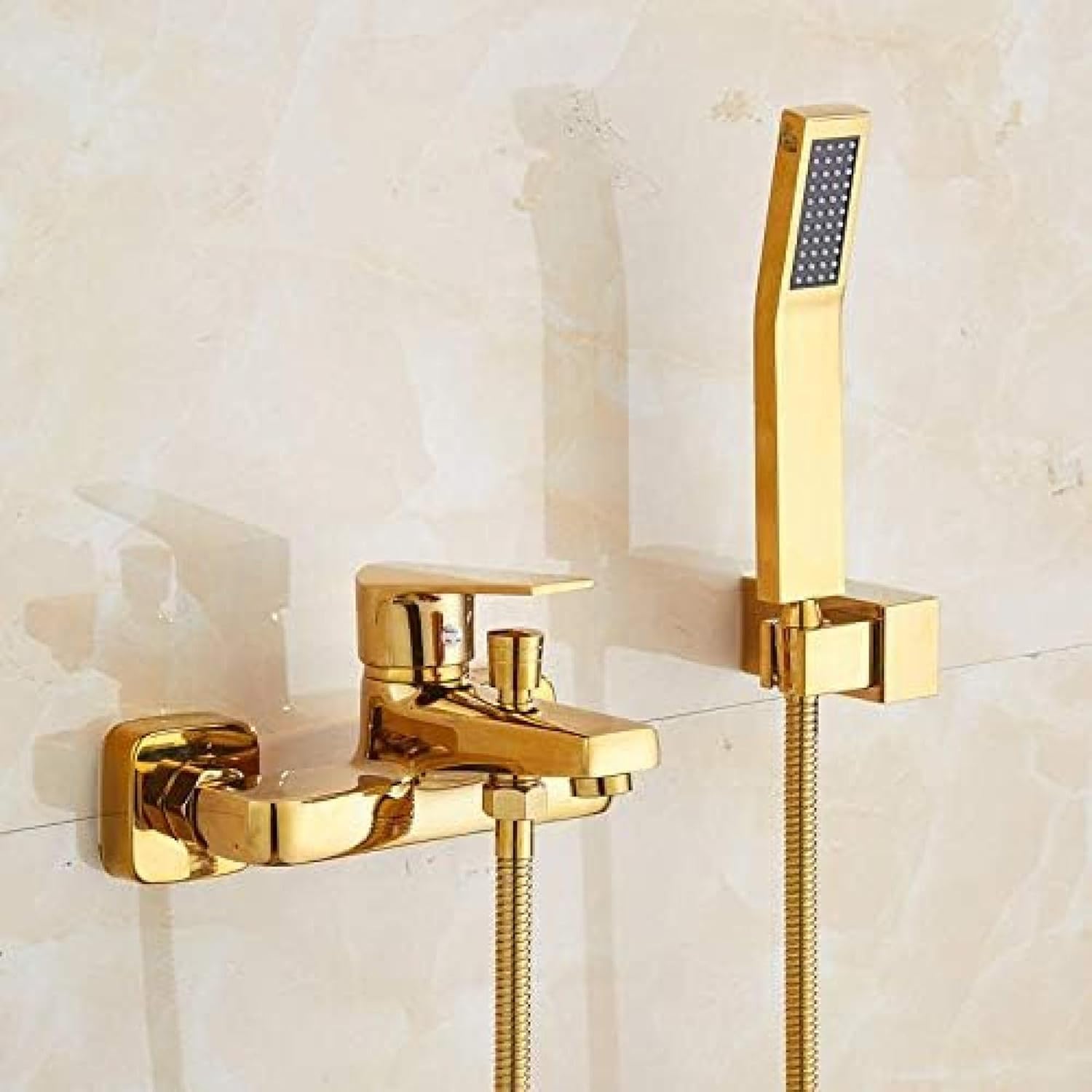 TECKI Gold Shower Set Two Headed Rain Shower Heads