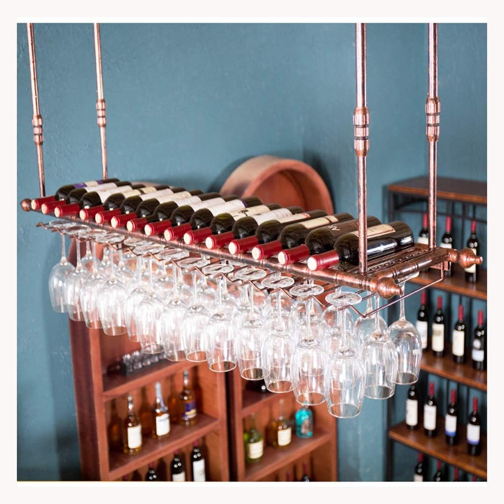 ZJDYDY Hanging Wine Rack - Black 120x30cm