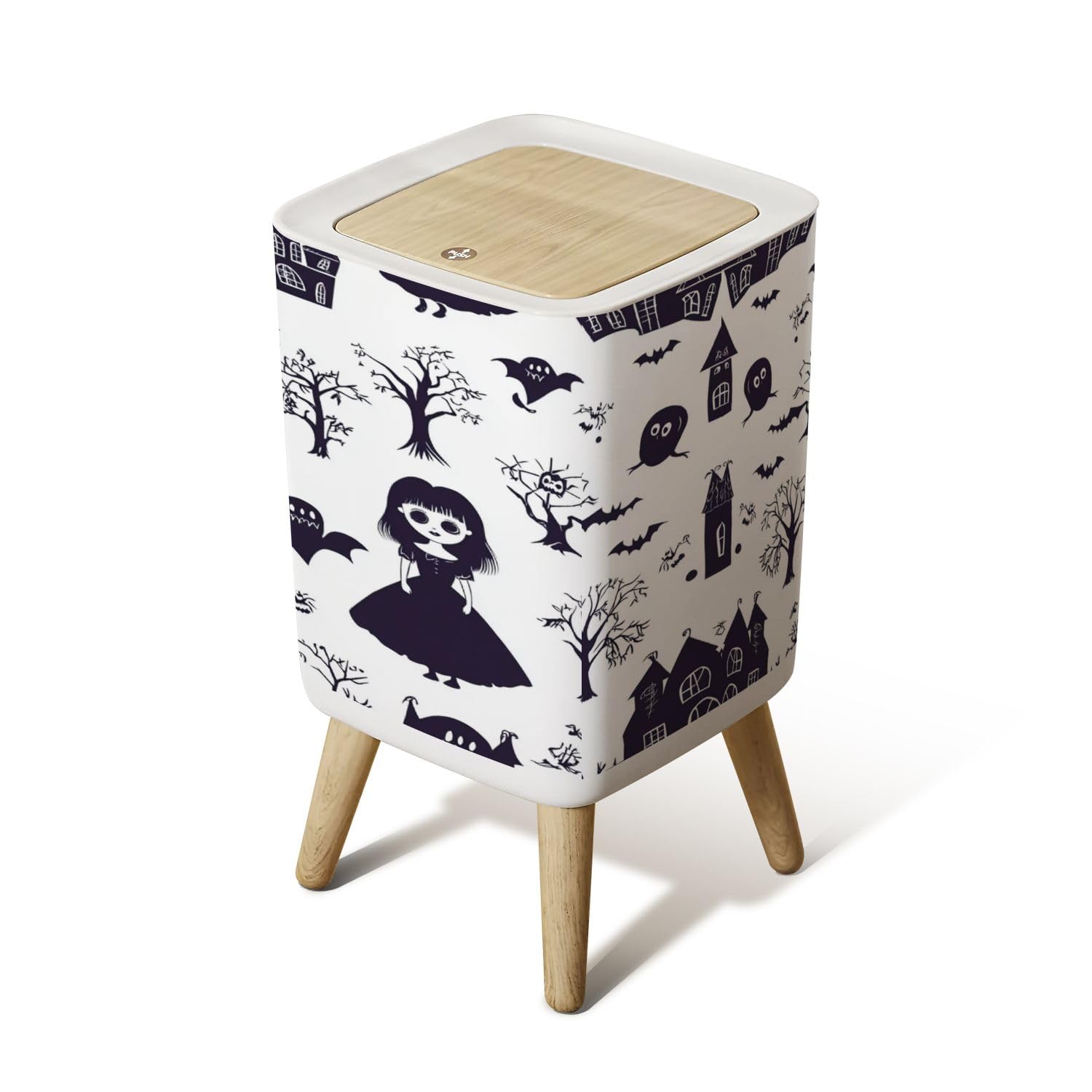 Small Trash Can with Lid 26 Gallon Gothic Design