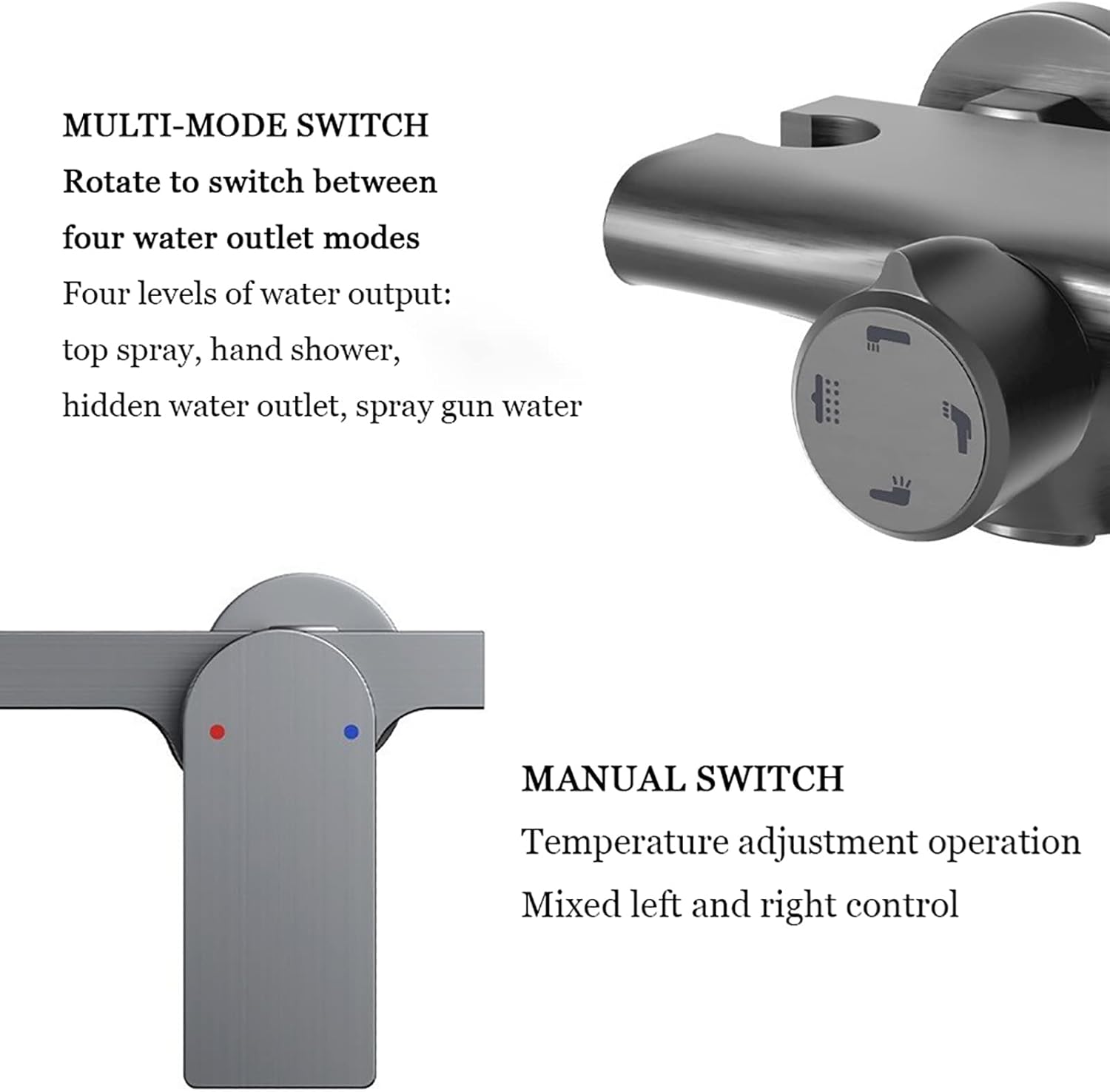 Adjustable Rainfall Shower System with Handheld and Bidet